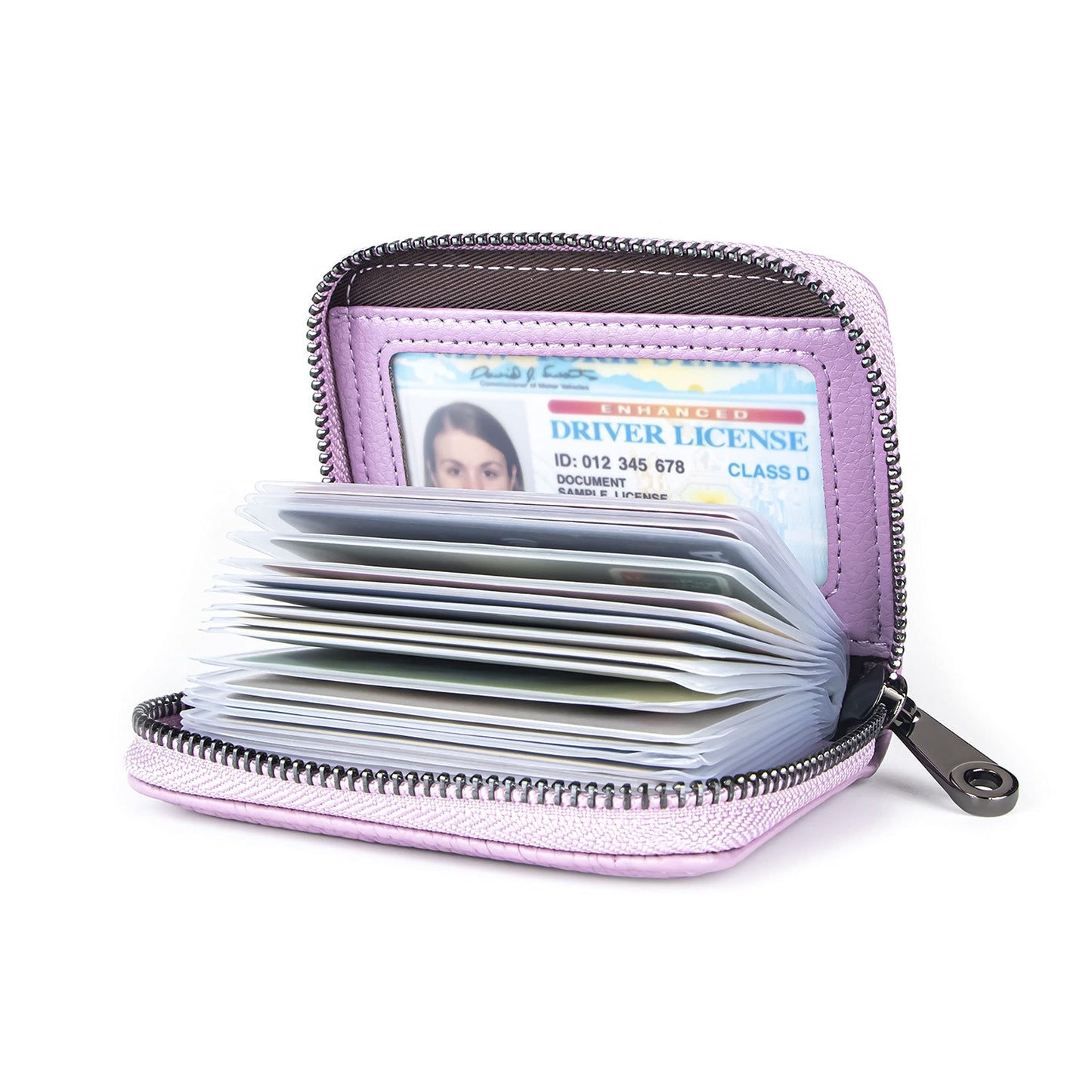 Aiyo Fashion Genuine Leather Credit Card Holder Wallet RFID Blocking Secure Card Case ID Case Organizer Zipper Wallet