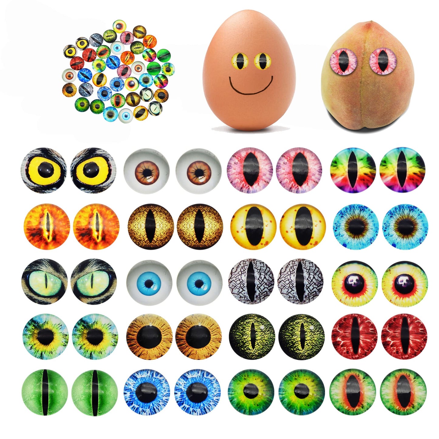 40PCS 20MM Self Adhesive Dragon Googly Wiggle Eyes Decoration Sticker for School Classroom Arts Crafts DIY Supplies