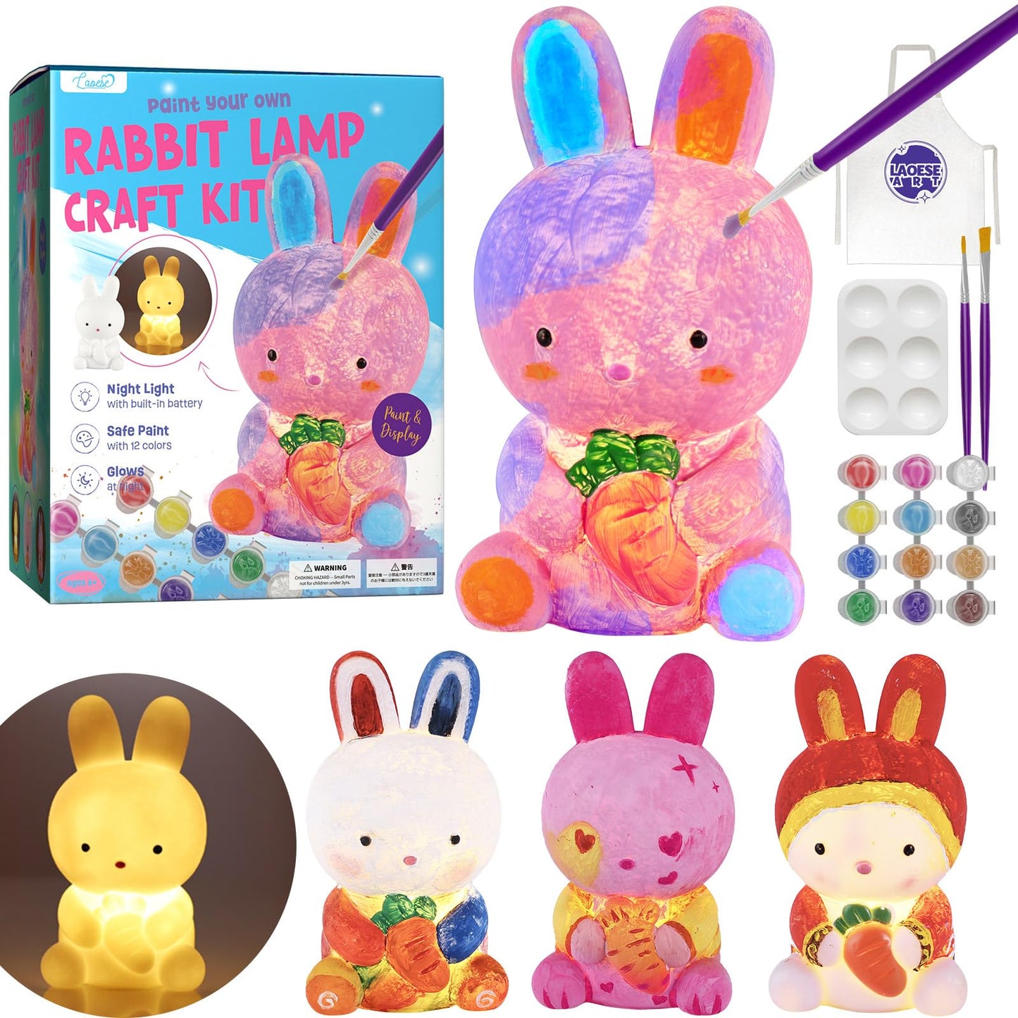 Paint Your Own Cat Lamp Kit, Art Supplies Arts & Crafts Kits, Painting kit for Kids 6-12, Arts and Crafts for Kids Ages 8-12, Toys Girls Boy Birthday Easter Gift Ages 3 4 5 6 7 8 9 10 11 12+