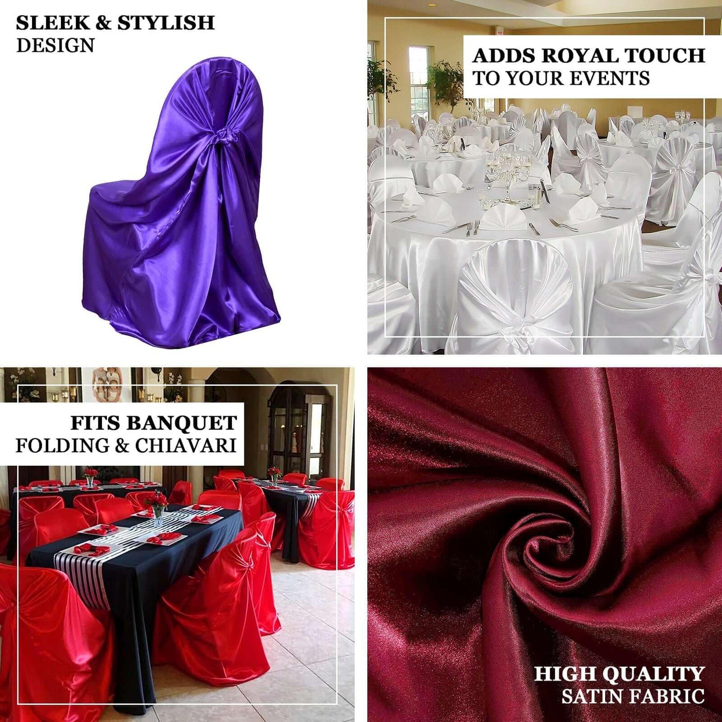 Efavormart Beige Chair Covers for Party 1 PCS Satin Self Tie Universal Banquet Wedding Folding Chair Cover for Dining Chairs Washable Slipcovers for Outdoors Events