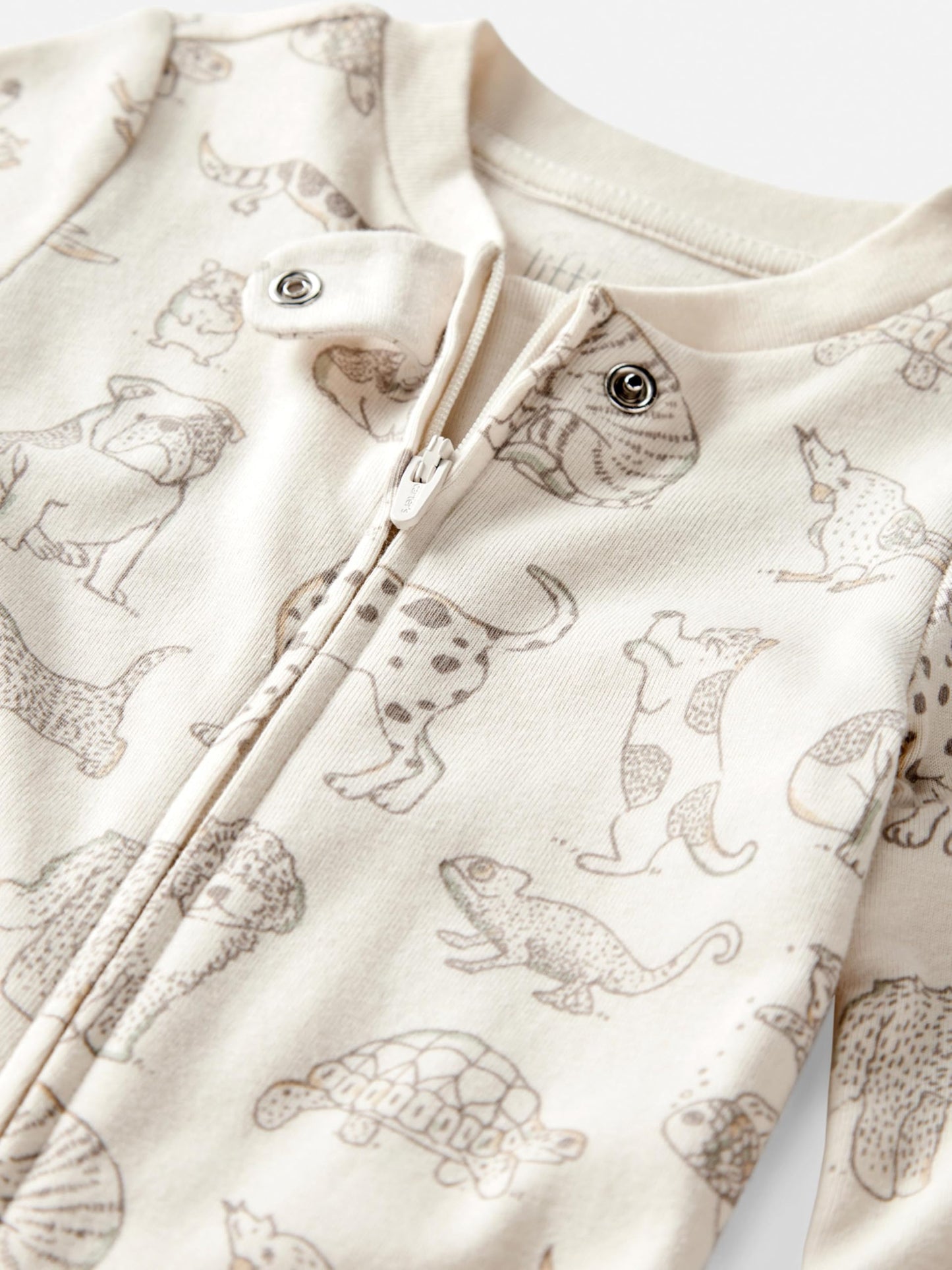 little planet by carter's Baby Sleep and Play made with Organic Cotton, Animal Print, 6M