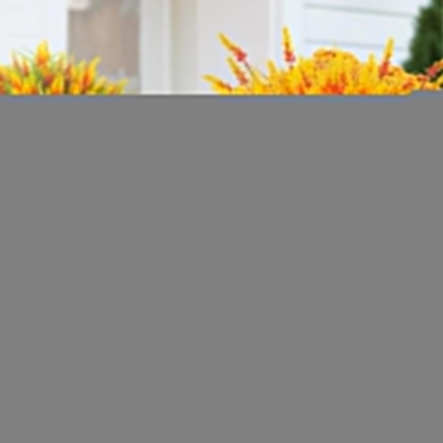 20 Bundles Artificial Plants Outdoor Fake Monkey Grass with Flowers (Fall Red)