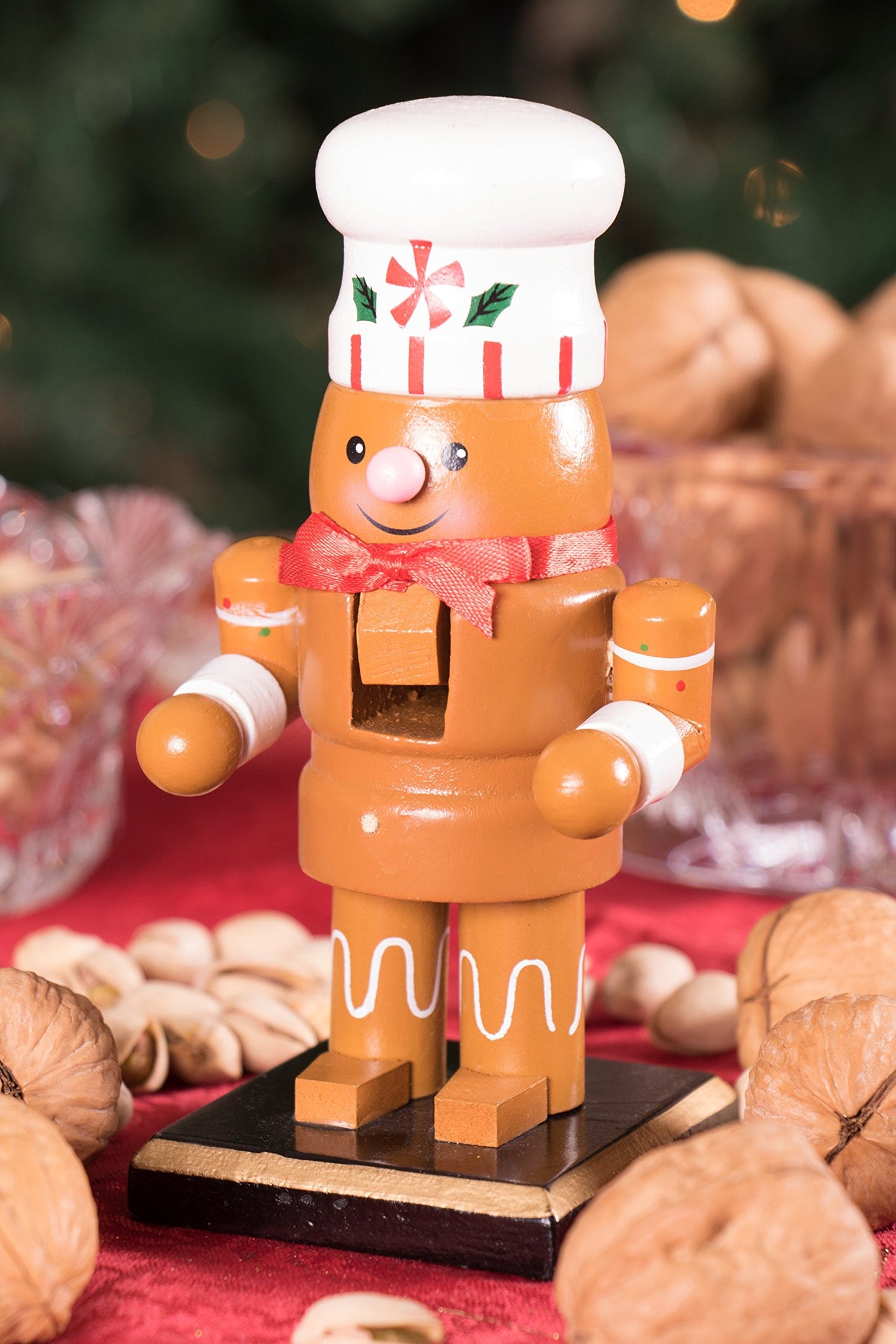 Clever Creations Gingerbread Man 6 Inch Traditional Wooden Nutcracker, Festive Christmas Décor for Shelves and Tables