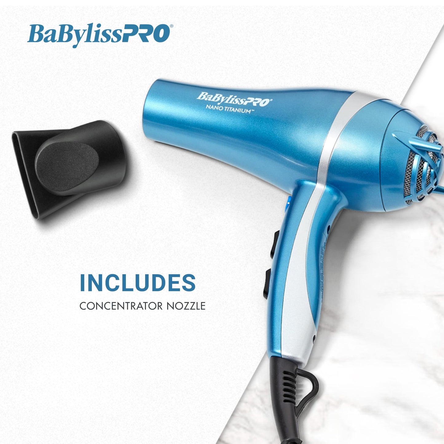 BaBylissPRO Nano Tianium Limited Edition Black and Blue Professional Ionic Hair Dryer