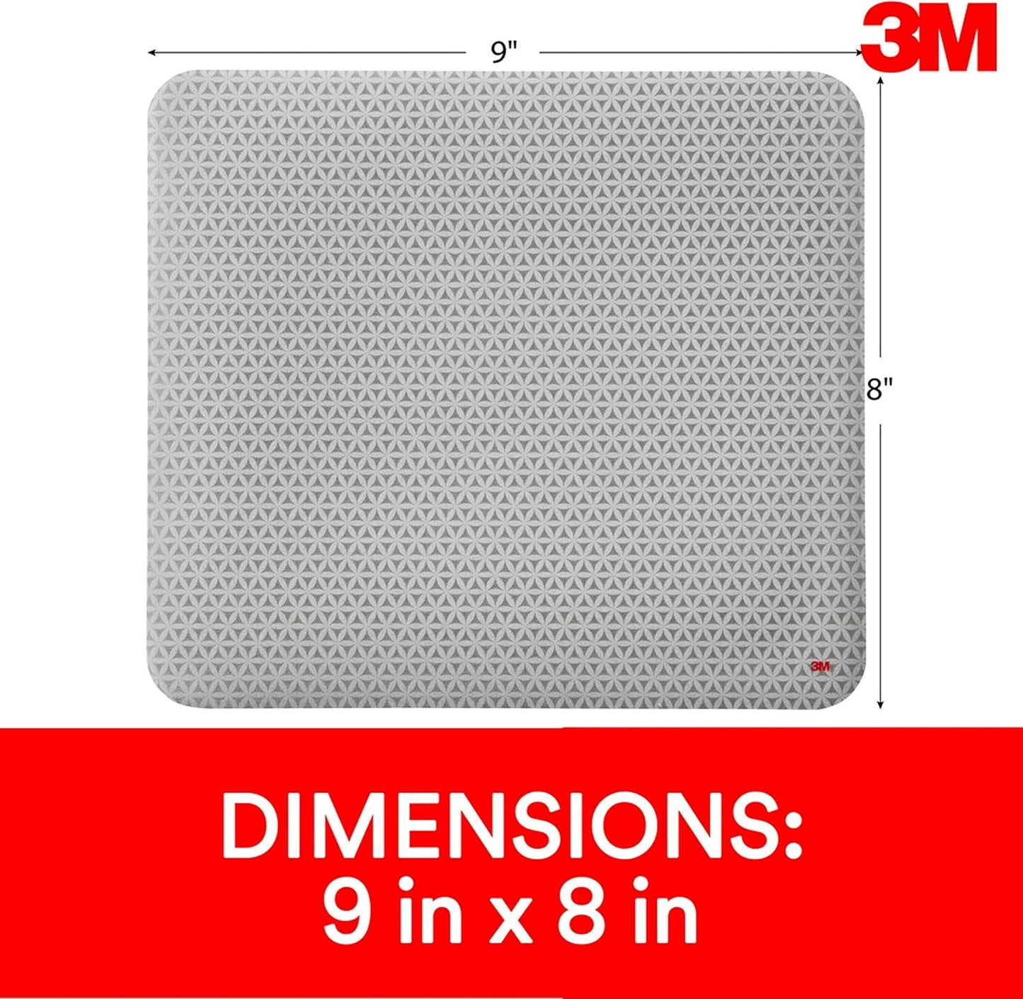 3M Precise Mouse Pad Enhances the Precision of Optical Mice at Fast Speeds, Easy to Clean, Stays in Place, 9 in x 8 in (MP114-BSD1)