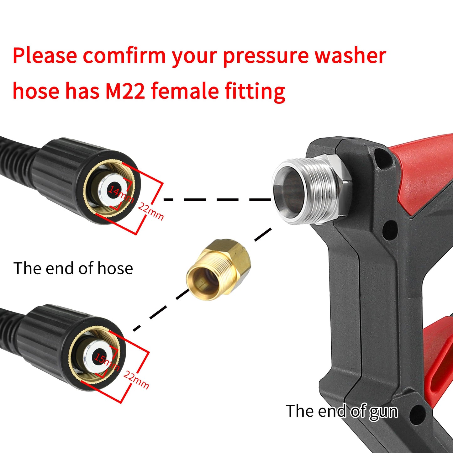 Tool Daily Short Pressure Washer Gun with Foam Cannon, Dual Connector Accessory, 1/4 Inch Quick Connect, 5 Spray Nozzle Tips, 1 Liter