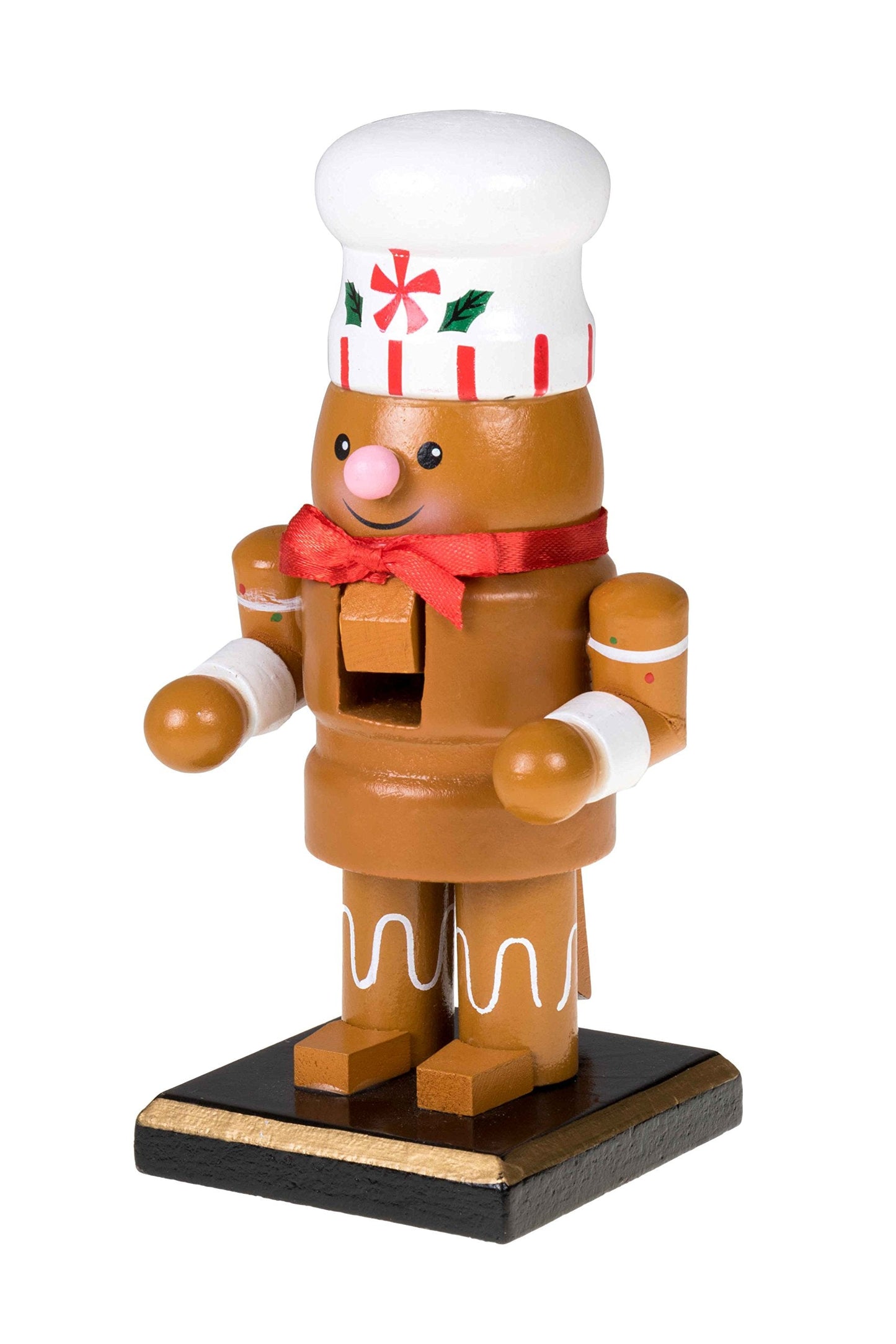 Clever Creations Gingerbread Man 6 Inch Traditional Wooden Nutcracker, Festive Christmas Décor for Shelves and Tables