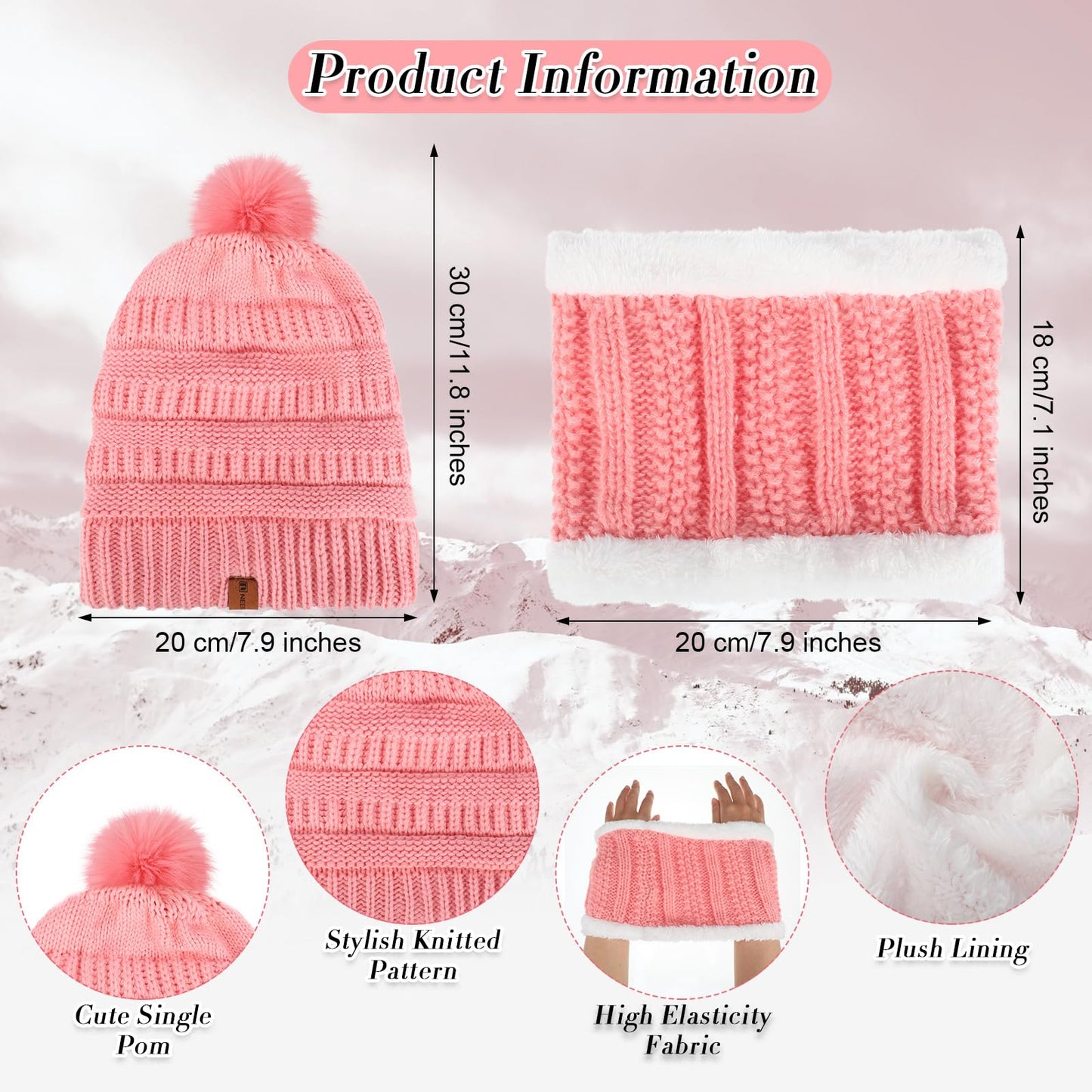 Neer 16 Pcs Winter Warm Hat Scarf Gloves Sock Set Knit Beanie Hat Touchscreen Gloves Neck Warmer Scarf for Women Men