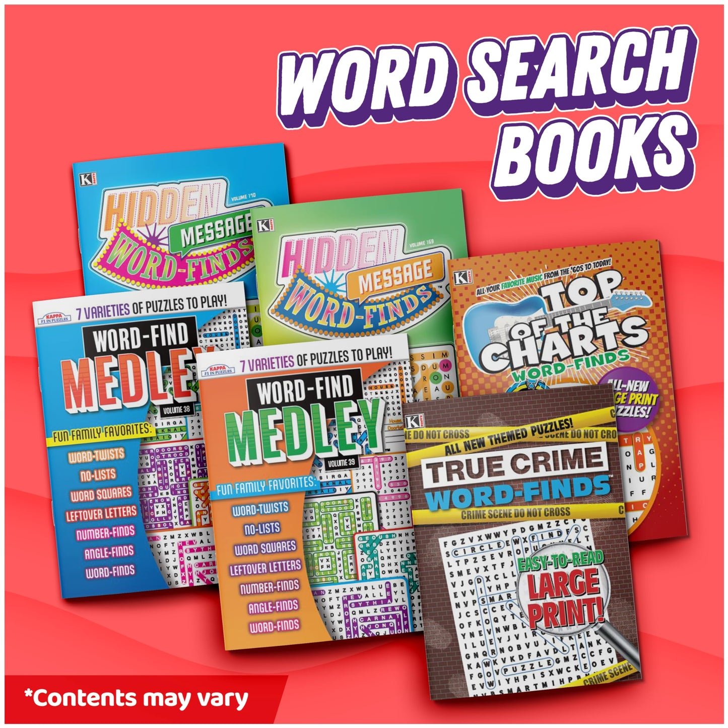 KAPPA Super Saver Word Search Puzzle Pack-Set of 6 Full Size Word Find Books