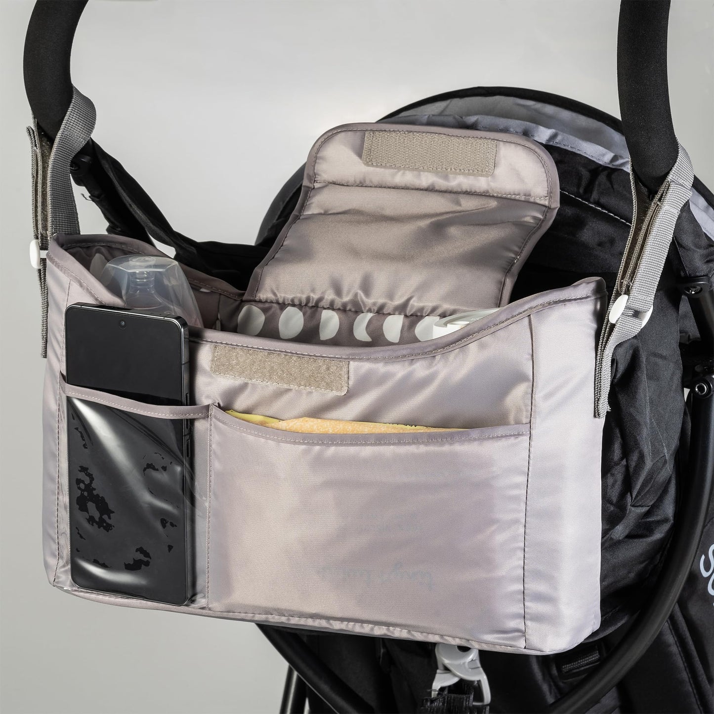 Tiny Twinkle Universal Stroller Organizer with Adjustable Strap - Waterproof Stroller Caddy Fits Baby Jogger, Nuna, Graco, Donna and Bugaboo Strollers (Luna)