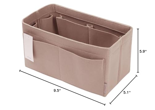 ZTUJO Felt Purse Organizer, Multi Pocket Bag in Bag Organizer For Tote & Handbag Shaper, Speedy 30, Speedy 35 and Speedy 40 (Medium, Beige)
