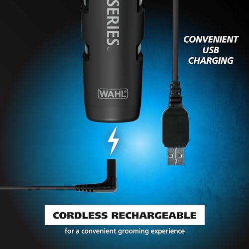 Wahl Pro Series Forever Blade Stainless Steel Cordless Rechargeable Beard Trimmer for Men with No Slip Grip & USB Charge, Made in The USA – Model 3026017