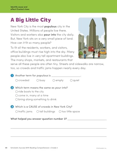 Scholastic Success with Reading Comprehension Grade 2 Workbook