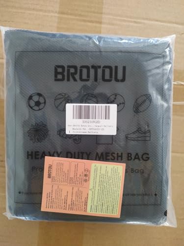 BROTOU Thickened Extra Large Sports Ball Bag Mesh Socce Ball Bag Heavy Duty Drawstring Bags Team Work for Holding Basketball, Volleyball, Baseball, Swimming Gear with Shoulder Strap