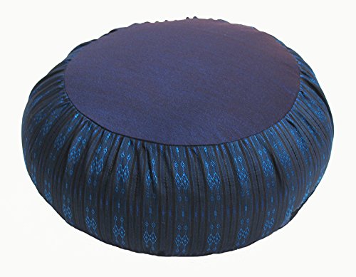 Meditation Cushion Crescent Zafu Pillow - Japanese Silk Brown