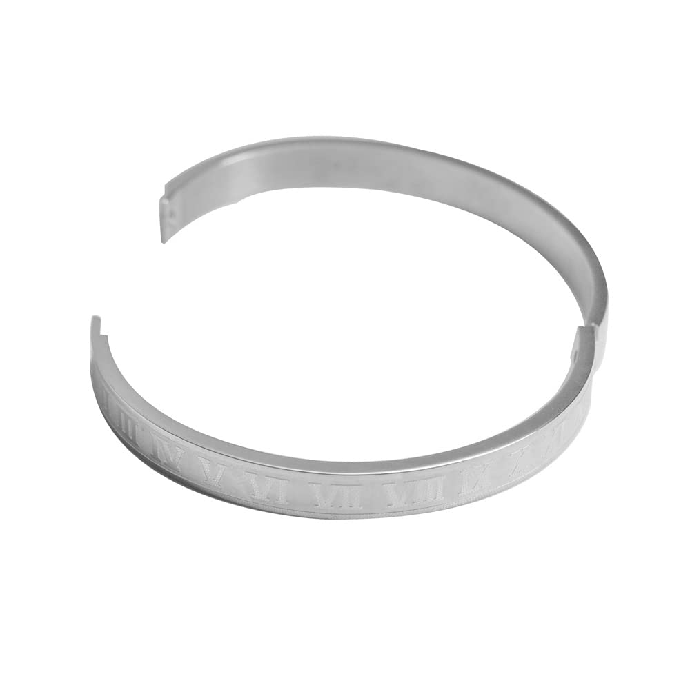 AIKESIWAI Roman Numeral Series Glossy Bracelet, Fashion Three-Color Number Bracelet for Men and Women (MAN-S)