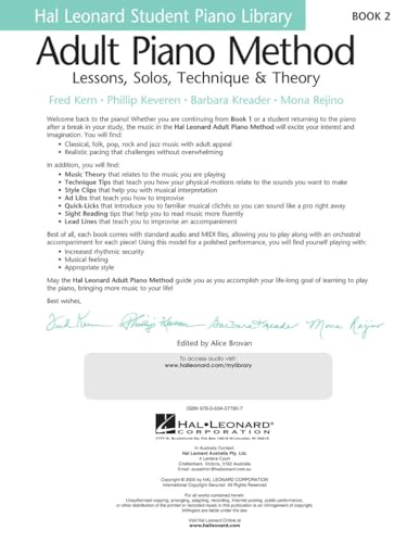 Adult Piano Method – Book 2 | Piano Lessons for Beginners with Solos, Theory and Technique | Includes Online Audio by Phillip Keveren | Hal Leonard Educational Songbook