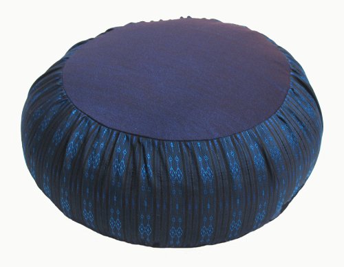 Meditation Cushion Crescent Zafu Pillow - Japanese Silk Brown