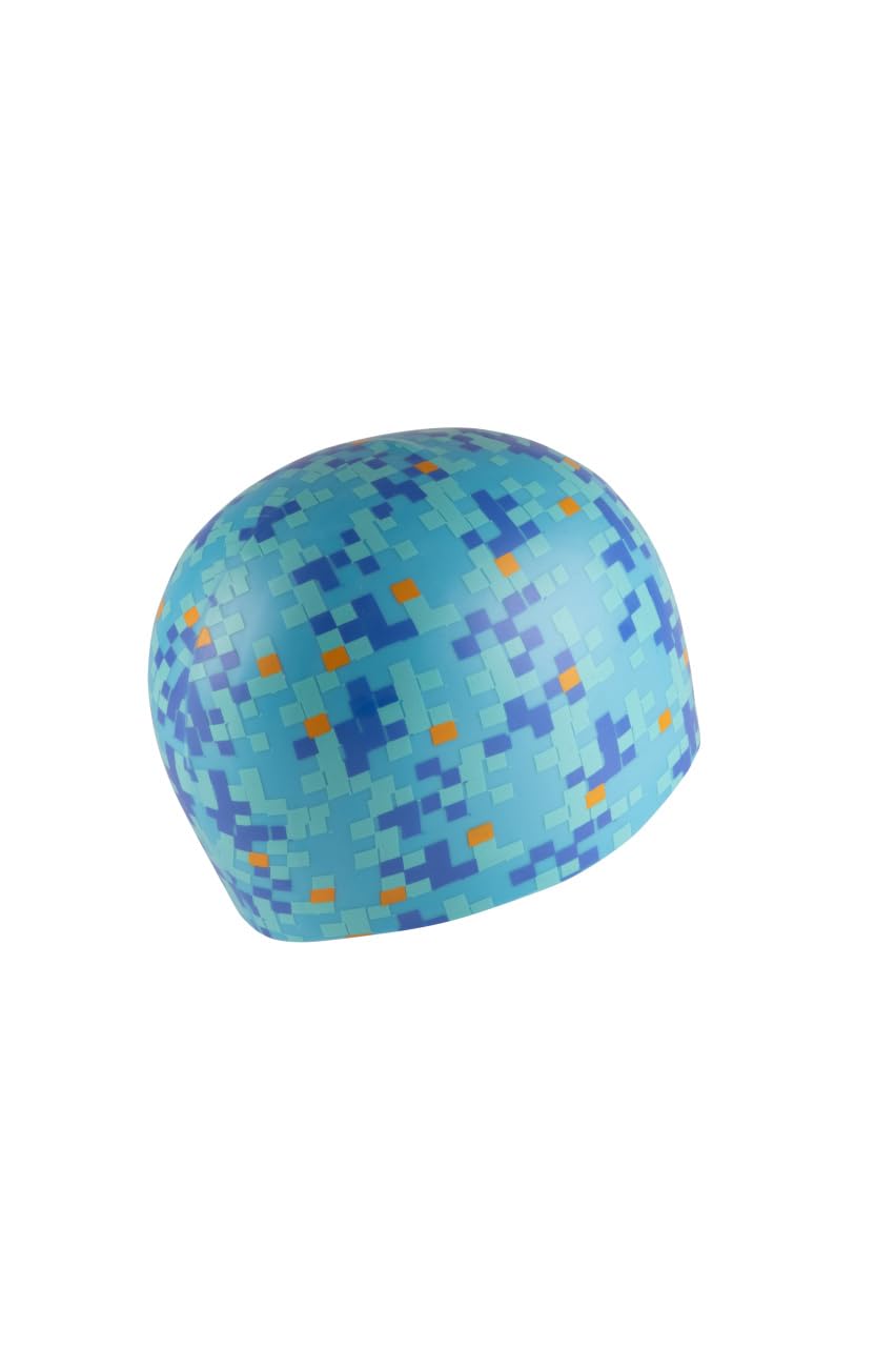 Arena Unisex Adult Poolish Molded Silicone Swim Cap for Training and Racing, One Size Fits Most, Pool Tiles/Blue