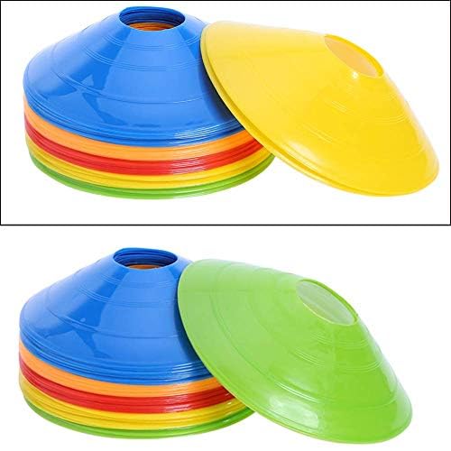 25 Pcs Pro Disc Cones - Training Cones Agility Soccer Cones with Carry Bag for Training, Soccer, Football, Basketball,Kids and Other Sports and Games(5 Colors)