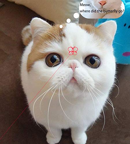 Zugesify Laser Pointer Cat Toy, Interactive Toy with Red Dot LED Light Pointer, Long Range 3 Modes Projection Playpen for Kitten Interaction,USB Recharge Pointer (1 pcs)
