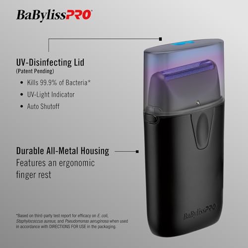 BaBylissPRO UVFOIL Single Foil UV-Disinfecting Metal Shaver