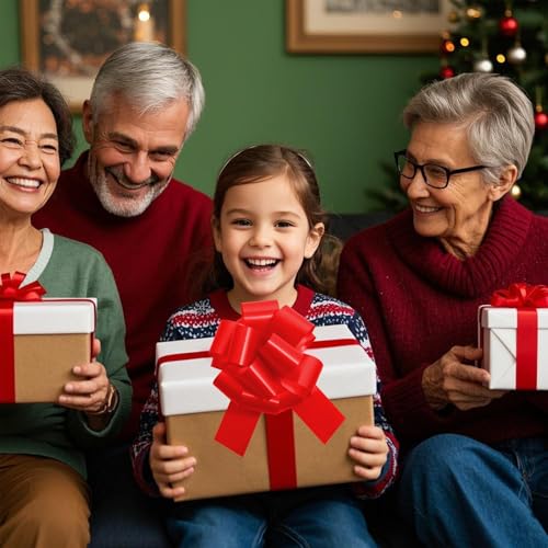 12 Pcs 6 Inch Red Pull Bows, Perfect for Gift Wrapping, Gift Wrapping Baskets Wedding Christmas Party Decorations, Crafts – Quality Pull Bows for Gifts and Decorations