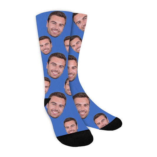 ShineSand Custom Face Socks with Picture, Personalized Socks with Photo Customized Unisex Funny Crew Sock Gifts for Men Women