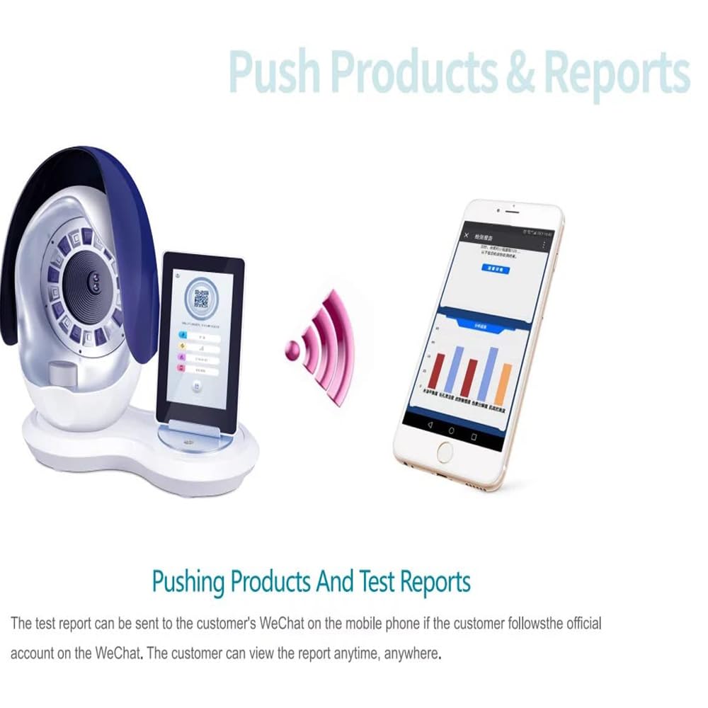 Skin Analyzer 3D Artificial Intelligence 12 Million Dual Cameras Skin Analyzer Skin Moisture Tester Facial Analysis,Professional Skin Mini Camera Skin Sensor Scanner Machine for Skin Problems