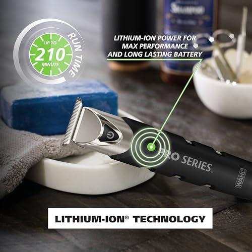 Wahl Pro Series Forever Blade Stainless Steel Cordless Rechargeable Beard Trimmer for Men with No Slip Grip & USB Charge, Made in The USA – Model 3026017