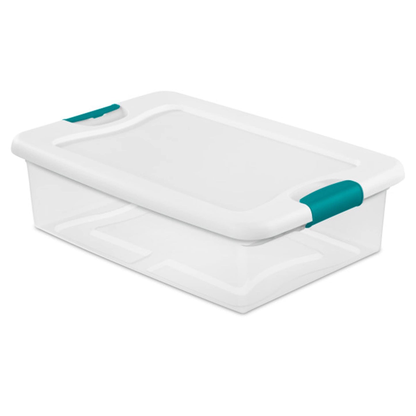 STERILITE Latching Storage Box, See-Through Base, 32-Qt