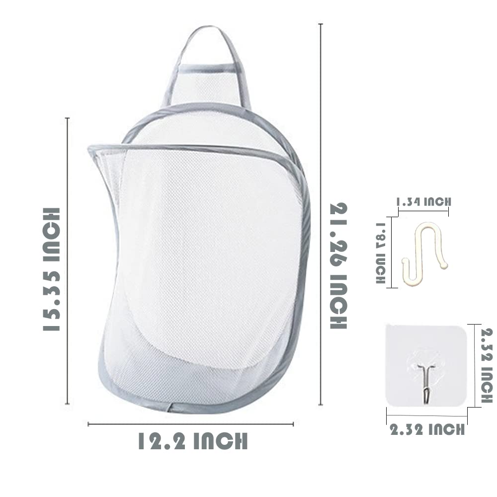 Mesh Collapsible Small Wall Laundry Baskets，Hanging Laundry Hamper，for Hotel, University Dormitory Use by HHSSALIN (1, CLASSIC)