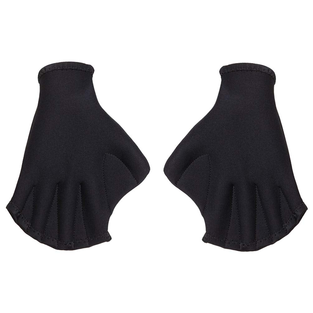 BESPORTBLE Swimming Aquatic Webbed Gloves Black Aqua Water Training Water Resistance Fit Aquatic Training Webbed Paddles Hand Web Swim Costume