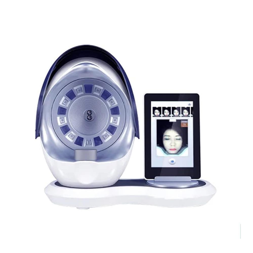 Skin Analyzer 3D Artificial Intelligence 12 Million Dual Cameras Skin Analyzer Skin Moisture Tester Facial Analysis,Professional Skin Mini Camera Skin Sensor Scanner Machine for Skin Problems