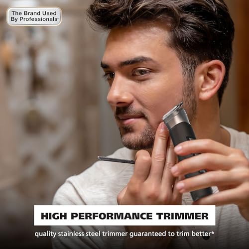 Wahl Pro Series Forever Blade Stainless Steel Cordless Rechargeable Beard Trimmer for Men with No Slip Grip & USB Charge, Made in The USA – Model 3026017