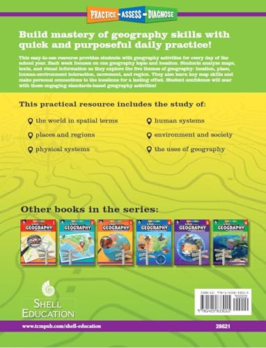 180 Days™: Social Studies, Geography for Kindergarten Practice Workbook for Classroom and Home, Cool and Fun Practice Created by Teachers (180 Days of Practice)