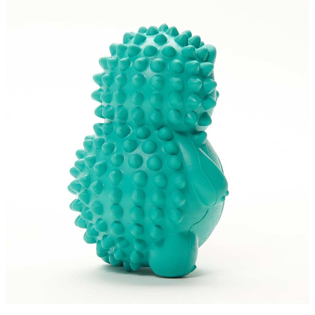 Friends Forever Squeaky Dog Toys with Tennis Ball, Tough Dog Chew Toys, Interactive Puppy Toy with Natural Rubber, Teal Hedgehog