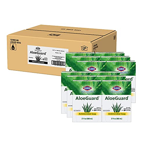 Clorox Healthcare® AloeGuard® Antimicrobial Soap, 27 Ounces Each (12 Pack) | Antimicrobial Hand Soap Pouch in Box for Hand Washing to Prevent to Spread of Germs
