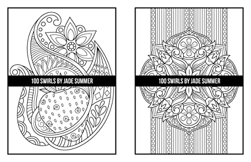 100 Swirls Coloring Book: For Adults with Fun, Easy, and Relaxing Designs