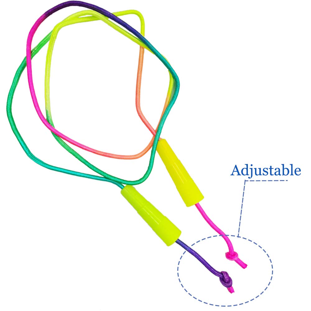 10 pcs Rainbow Jump Rope Set Durable Nylon Skipping Ropes,Safty Vibrant Jumping Ropes for Girls or Boys Physical Education Skipping Rope(7.2 Feet)