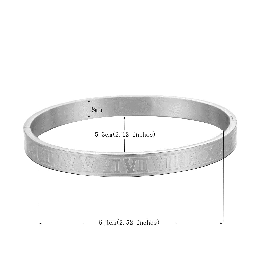 AIKESIWAI Roman Numeral Series Glossy Bracelet, Fashion Three-Color Number Bracelet for Men and Women (MAN-S)