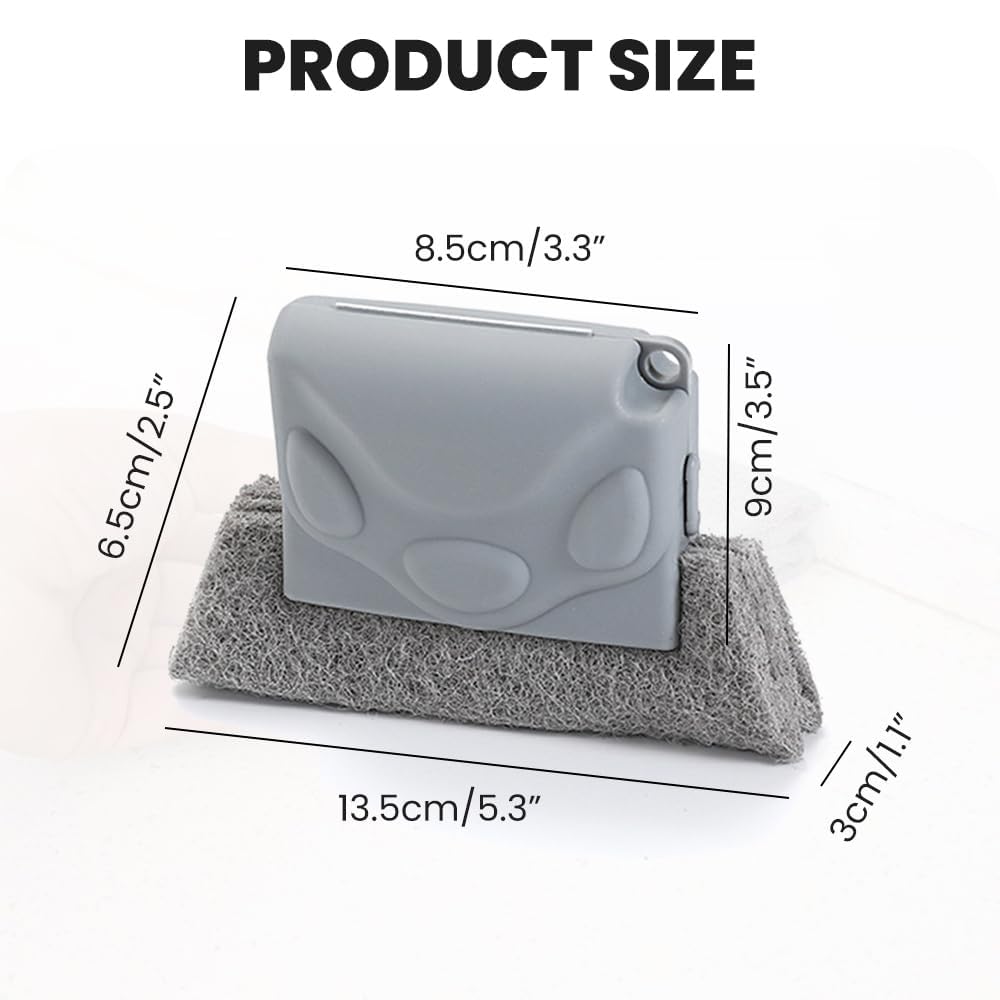 Window Groove Cleaning Brush,2024 New Hand-held Magic Window Track Cleaner Tools Set,Groove Cleaning Brush Window or Sliding Door for Sliding Door, Sill, Tile Lines, Shutter (Gray)