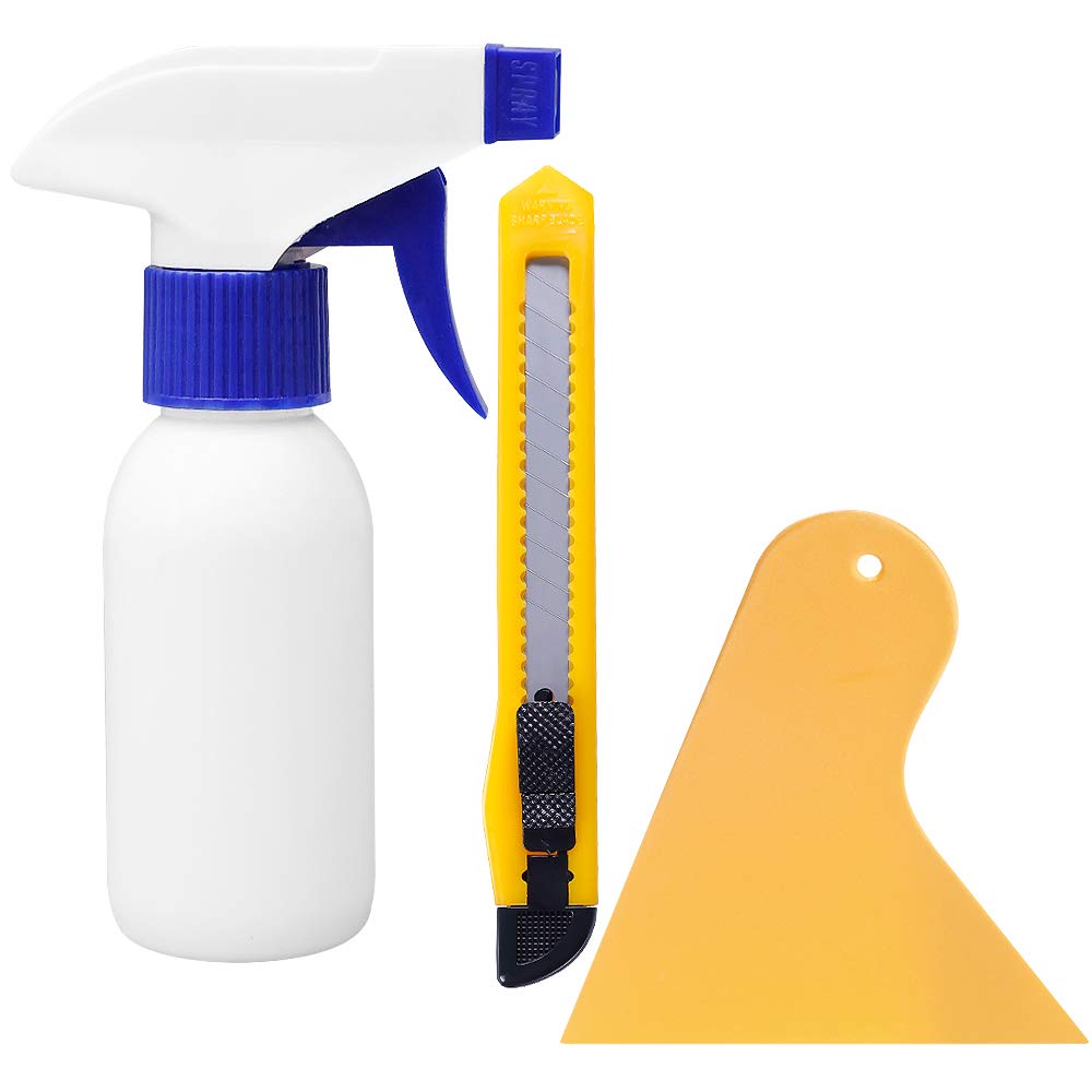 rabbitgoo Window Tint Kit, Window Privacy Film Installation Tint Tools, 3 Pieces Easy to Apply Frosted Glass Stained Glass Privacy Film Application Kit Include Squeegee, Utility Knife, Spray Bottle