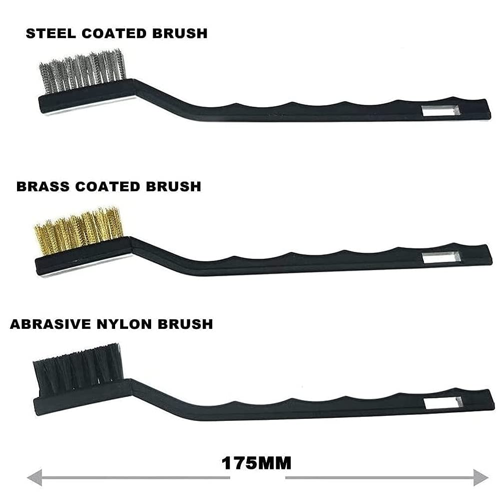 Nurkul 11Pcs Auto Detailing Set, Boar Hair Brushes, Steel Wire & A/C Brushes, Red, Soft Bristles, Wood Handles for Cleaning Interior, Exterior, Leather, 6 Sizes