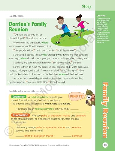 Evan-Moor Skill Sharpeners Grammar and Punctuation Workbook, Grade 4, Nouns, Verbs, Sentence Structure, Subject, Predicate, Language Handbook, Real-World Practice, Fun Activities, Homeschool, Practice