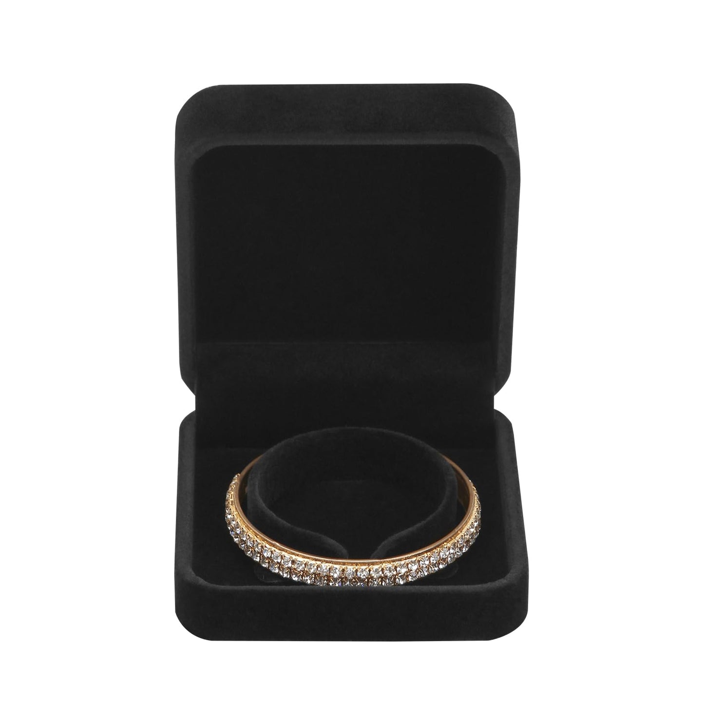 LETURE 4 Pieces Classic Velvet Bracelet Bangle Pendant Necklace Gift Box, Travel Jewelry Box Display Storage Case for Gift, Wedding, Engagement, Proposal, Birthday (Bracelet STYLE 1-4PCS)