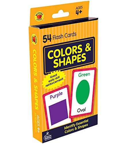 Carson Dellosa 54 Colors and Shapes Flash Cards, Toddler Learning Flashcards for Kids Ages 4 and Up, Educational Games for Preschool and Kindergarten Reading Readiness