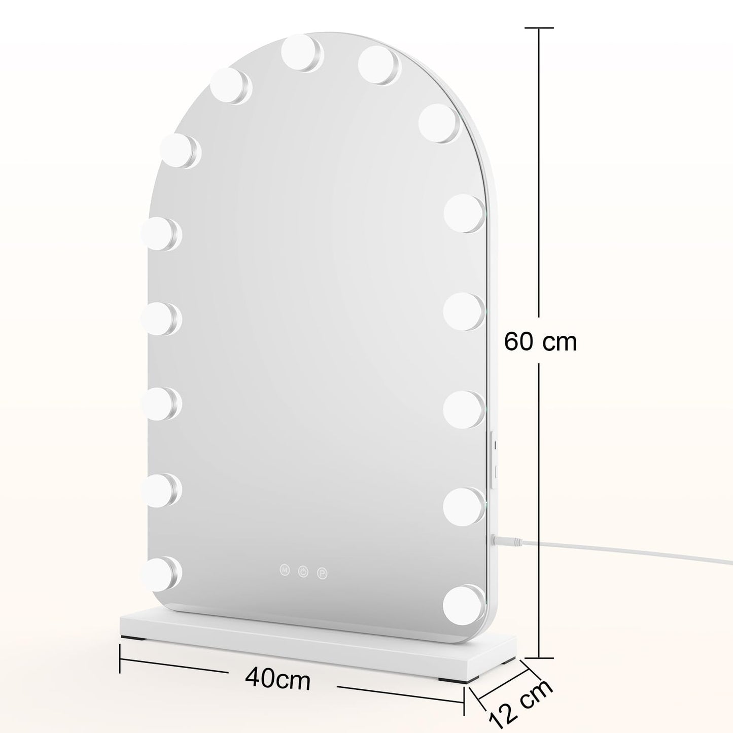 halumao Vanity Mirror with Lights, Hollywood Lighted Makeup Mirror with 15 Dimmable LED Bulbs for Dressing Room & Bedroom，Memory Function