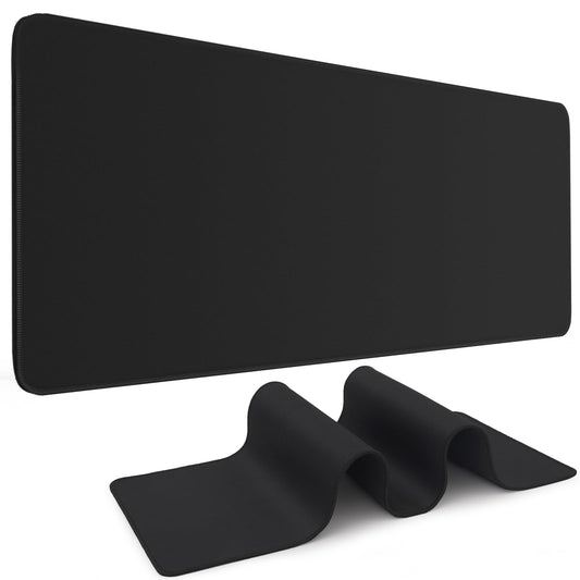 Mouse Pad Gaming Mousepad 31.5 x 11.8in Large Mouse Pad for Keyboard and Mouse with Anti-Slip Rubber Base, Keyboard Pad XL Mouse Mat for Home and Office（Black with White Topographic Line）