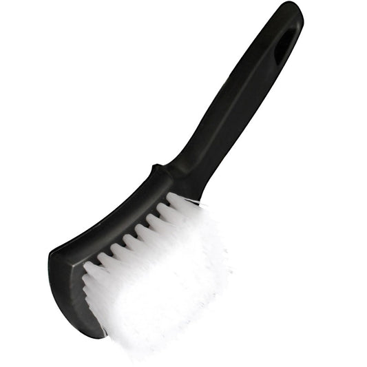 Tire Brush, Black Stiff Bristle Wheel Cleaning Brush, Car Carpet Brush, Detail Brush (White)